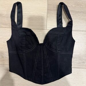 Tiger Mist Black Structured Corset Top Size XS